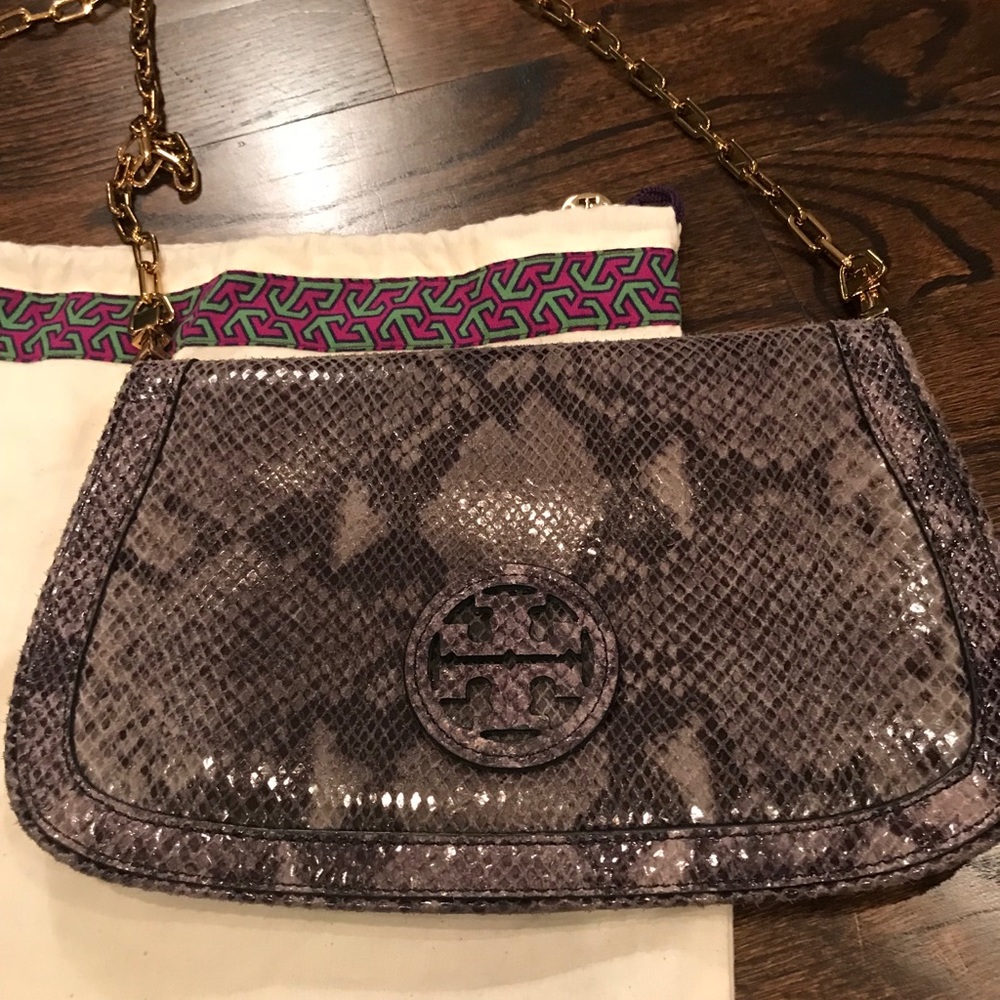 Tory Burch python embossed shoulder bag